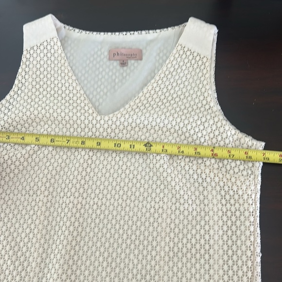 Philosophy Ivory Eyelet Sleeveless Vneck Shift Dress Size 8 - Picture 12 of 16